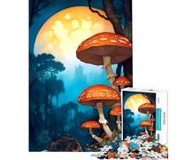 Rompecabezas de 1000 Piezas Bosque de Setas fantásticas con Luna Juguetes adictivos para Cultivar la Paciencia Juego Educativo Alivia el estrés Regalo de cumpleaños (Tamaño 50x75cm)