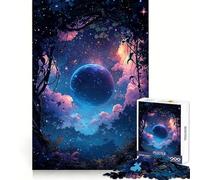 Rompecabezas de 1000 Piezas Bosque del Cielo Nocturno para Adolescentes Juego Inteligente de Rompecabezas Tiempo de Aprendizaje Imagen para armar Regalo Encantador (38x52cm)