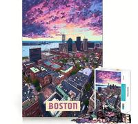 Rompecabezas de 1000 Piezas Boston Tight Fit Piece,Juego Focus Fun,Cozy Fun Time,exhibición de Arte navideño 38x52cm