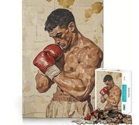 Rompecabezas de 1000 Piezas Boxeador Antes de la Pelea Articulaciones precisas Diversión,Juego para ejercitar la Mente,Juego para Momentos de Paz,decoración navideña 38x26cm
