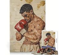 Rompecabezas de 1000 Piezas Boxeador Antes de la Pelea para Adultos Refuerza la Memoria, entretiene y Garantiza una unión Segura ¡Un Regalo estupendo! (38x26cm)
