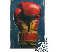 Rompecabezas de 1000 Piezas Boxeo Vintage Campeón Rojo Papel Reciclado para Adultos Juego Educativo Desafiante 52x38cm/1000pcs