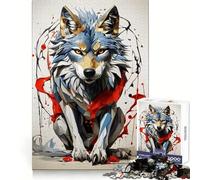 Rompecabezas de 1000 Piezas Brave Wolf para Adultos Estimula la lógica,estimula el Pensamiento y Proporciona un Placer Relajante Cierre sin Costuras (38x52cm)