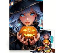 Rompecabezas de 1000 Piezas Brin - La Bruja de Halloween Juego Divertido y Estimulante para desarrollar la Mente Tiempo de Juego Tranquilo Regalo de cumpleaños artístico (50x75cm)