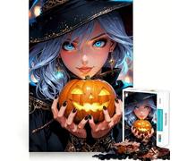 Rompecabezas de 1000 Piezas Brin - La Bruja de Halloween Smooth Joint,Divertido Juego de Habilidad Mental,Juego Casual,decoración navideña (38x52cm)