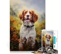 Rompecabezas de 1000 Piezas Brittany Spaniel Flawless Fit Art Entrenamiento Mental Diversión Tiempo de Descanso Juego Regalo Navideño Tranquilo (50x75cm)