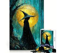 Rompecabezas de 1000 Piezas Bruja bajo la Lluvia con Luna para Adolescentes Desarrolla la lógica, es una Actividad Relajante y Requiere precisión Es un excelente (38x52cm)