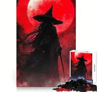 Rompecabezas de 1000 Piezas Bruja bajo la Luna roja para Adolescentes Desarrolla la lógica y es un pasatiempo Relajante Requiere Montaje preciso Un excelente (50x75cm)