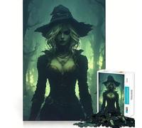 Rompecabezas de 1000 Piezas Bruja misteriosa en el Bosque Oscuro para Adolescentes Juguete fácil de Usar y con un diseño Atractivo Regalo increíble (38x26cm)