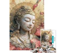 Rompecabezas de 1000 Piezas Buda de la Serenidad Dorada para Adultos y Adolescentes Ideal para armar Durante la interacción Entre Padres e Hijos cumpleaños 50x75cm