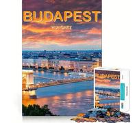 Rompecabezas de 1000 Piezas Budapest Hungría Viaje Ar Corte Limpio Decoración Lógica Pensamiento Juego Tiempo de Juego Calma Decoración de Navidad Regalo (38x26cm)