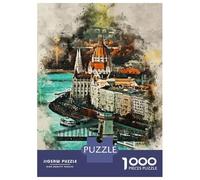 Rompecabezas De 1000 Piezas Budapest in Watercolor Rompecabezas para Adultos Juego De Ingenio Decoración Perfecta Cumpleaños Y Navidad 70x50cm/1000pcs