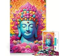 Rompecabezas de 1000 Piezas Budas Sagrada Serenidad Borde Limpio Decoración Solución de Problemas Diversión Fácil Tiempo Divertido Decoración de Navidad Regalo (38x26cm)