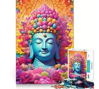 Rompecabezas de 1000 Piezas Budas Sagrados Serenidad Juego de Corte Premium Juguete para ejercitar la Mente Paz Tiempo Divertido Regalo de cumpleaños (50x75cm)