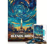 Rompecabezas de 1000 Piezas Buenos Aires Argentina Póster de Viaje Decoración de Bordes limpios Solución de Problemas Diversión Fácil Tiempo Divertido Decoración de Navidad Regalo (38x52cm)