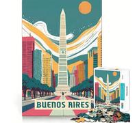 Rompecabezas de 1000 Piezas Buenos Aires Premium Cut Play Juguete para ejercitar la Mente Paz Tiempo de diversión Regalo de cumpleaños (50x75cm)
