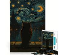 Rompecabezas de 1000 Piezas Búho bajo el Cielo Estrellado para Adultos Ideal para Mejorar la Memoria Un pasatiempo Relajante Corte Firme Fiestas (38x26cm)