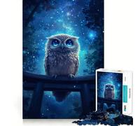 Rompecabezas de 1000 Piezas Búho bajo un Cielo Estrellado para Adolescentes Juguete Que estimula la lógica y Alivia la tensión Borde de Calidad Artículo de Santa Claus (38x52cm)