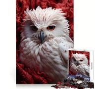 Rompecabezas de 1000 Piezas Búho Blanco Entre Flores - Pensamiento Claro - Distracción Suave - Bordes precisos - Regalo significativo (38x52cm)