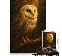 Rompecabezas de 1000 Piezas Búho común bajo la Lluvia para adolescentesDesarrolla la Capacidad de razonamiento, Calma y distracciónCorte suaveUn Regalo Ideal (38x26cm)