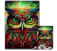 Rompecabezas de 1000 Piezas Búho de Colores, Ideal para Adultos, Actividades Familiares, decoración del hogar, Regalo navideño, 26x38cm/10,23x14,96 Pulgadas.