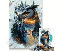Rompecabezas de 1000 Piezas Búho de montaña místico para Adultos y Adolescentes Rompecabezas Mental Arte para armar sin estrés Regalo Original (38x52cm)