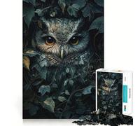 Rompecabezas de 1000 Piezas Búho Entre el follaje para Adolescentes Juguete de lógica y suavidad para Relajarse Corte preciso Regalo Ideal (50x75cm)