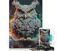 Rompecabezas de 1000 Piezas Búho Fantasía para Adultos, Juguete Que desafía la Mente, para una escapada Tranquila, Pieza de colección de Arte de Corte de Calidad (50x75cm)