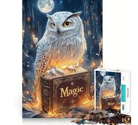 Rompecabezas de 1000 Piezas Búho Nival y Libro mágico para Adolescentes Mejora la Memoria Suave y Relajante Corte Premium Sorpresa de cumpleaños (50x75cm)