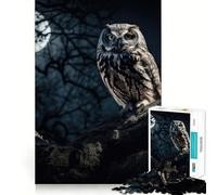 Rompecabezas de 1000 Piezas Búho posado en un árbol Viejo para Adultos Juguete para estimular la lógica Divertido y Elegante (38x26cm)