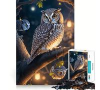 Rompecabezas de 1000 Piezas Búho Sabio Posado para Adultos,Juguete para Resolver Problemas,Calidad Profesional,Ideal para Relajarse en Grupo en Interiores (50x75cm)