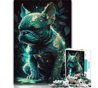 Rompecabezas de 1000 Piezas Bulldog Dog Fantasyland Rompecabezas de 1000 Piezas para Adultos y Adolescentes Juguetes educativos Juegos antiestrés Lista de Deseos con Papá Noel 26x38cm