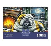 Rompecabezas De 1000 Piezas «Bulldog francés» para La Familia - Gran Desafío En Papel Ecológico, Juego De Ingenio para Adultos Y Niños 52x38cm/1000pcs