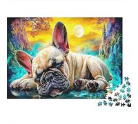 Rompecabezas de 1000 Piezas Bulldog Soñador para Adultos, Papel Grueso, Ejercicio Mental Decorativo, Bulldog Soñador Puzzle de Papel para Regalo Hogar 52x38cm/1000pcs