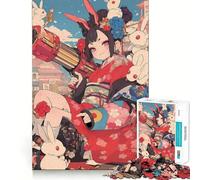 Rompecabezas de 1000 Piezas Bunny Blaster Geisha Smooth Edge Play Focus Fun Game Cozy Time Play Regalo de cumpleaños (50x75cm)