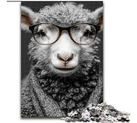 Rompecabezas de 1000 Piezas Burro con Gafas para Adultos y Adolescentes Alivia el estrés, Pasa el Tiempo y fomenta el Amor en Pareja (26x38cm)