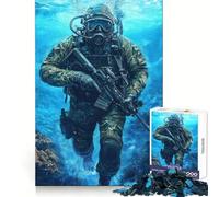 Rompecabezas de 1000 Piezas Buzo de Las Fuerzas Especiales para Adultos Juguete para la Mente, Juego Relajante, Bordes precisos, Regalo conmovedor 50x75cm