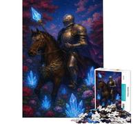 Rompecabezas de 1000 Piezas Caballero a Caballo con Lanza de Cristal Un Reto para completar Difícil Juego Educativo Apto para Mayores de 14 años (50x75cm)