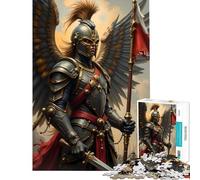 Rompecabezas de 1000 Piezas Caballero Alado con Bandera y Espada Ideal para cumpleaños Navidad o como un Divertido Juego Familiar para Mayores de 14 años (50x75cm)