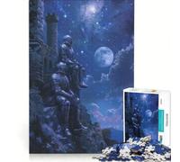 Rompecabezas de 1000 Piezas Caballero con Luna Nocturna, Juego de ingenio, Desestresante Intelectual, Regalo de cumpleaños, Regalos, 38x52cm
