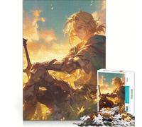 Rompecabezas de 1000 Piezas: Caballero de Anime al Atardecer, decoración de Pared, un Reto para completar, Que fomenta el Amor Entre Parejas 38x26cm