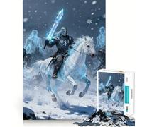 Rompecabezas de 1000 Piezas Caballero de Invierno a Caballo con Espada para Adultos Juego Divertido y de fácil Montaje Ideal para Disfrutar en Familia (38x26cm)