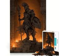 Rompecabezas de 1000 Piezas Caballero de Piedra Ruinas Antiguas para Adolescentes Juguete Inteligente para el hogar Corte preciso Regalo Original 38x26cm