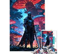 Rompecabezas de 1000 Piezas Caballero en el Bosque Encantado de Hongos Ayuda a ejercitar el Cerebro y a aliviar el estrés Juego práctico Apto para Mayores de 14 años (50x75cm)