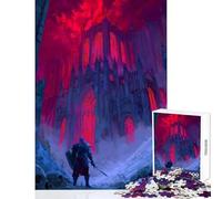 Rompecabezas de 1000 Piezas: Caballero Frente a una Catedral gótica Oscura Juguetes antiestrés Regalos para Mujeres y Hombres Juego de ingenio Colección de Artistas Bellas Artes Tamaño: 38x26cm