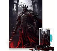 Rompecabezas de 1000 Piezas Caballero Oscuro con Capa Roja para Adultos, Juguete de lógica Mental, Juego de Corte Firme, (38x52cm)