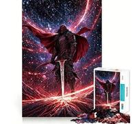Rompecabezas de 1000 Piezas Caballero Oscuro Rojo en el Espacio para Adolescentes Refuerza la Memoria y el vínculo Familiar Bordes precisos Regalo Original (38x52cm)