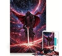 Rompecabezas de 1000 Piezas Caballero Oscuro Rojo en el Espacio para Adultos, Juguete de lógica Mental, Juego de Corte Firme, (38x26cm)