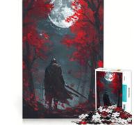 Rompecabezas de 1000 Piezas Caballero Paladín Luna Llena Juegos Familiares Regalo de Cumpleaños con Póster y Hoja de Trivia a Juego 38x26cm