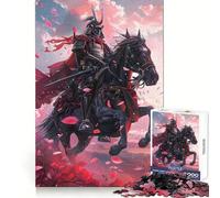 Rompecabezas de 1000 Piezas Caballero Samurai Entre Flores para Adultos Fortalece la Memoria, Alivia el estrés y Mejora la Calidad Regalo de cumpleaños Sorpresa (38x52cm)